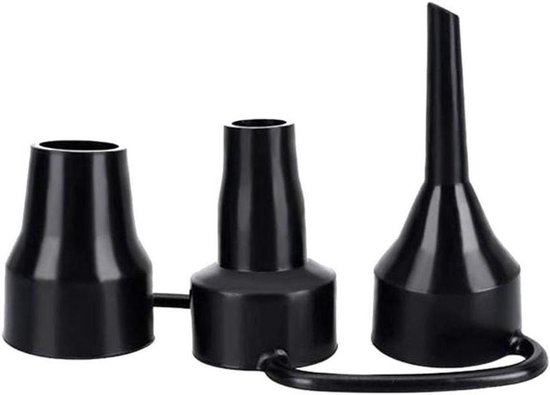Luchtpomp Nozzles - Opblaasmondstukken Adapter - Opblaasbare producten vullen - 3 Afneembare sproeiers - 1 set - Zwart van Merkloos