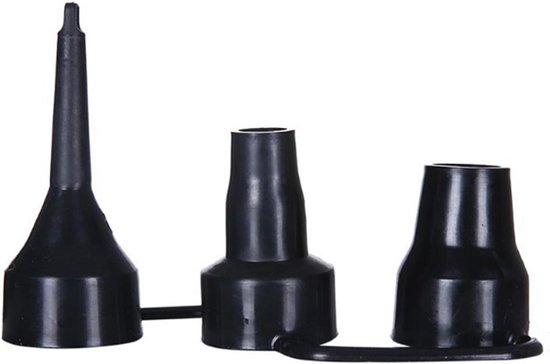 Luchtpomp Sproeiers - Opblaas Pomp Mondstukken - Luchtbed Opblazen - 3 Verschillende Maten - 7mm 17mm 21mm - Zwart van Merkloos