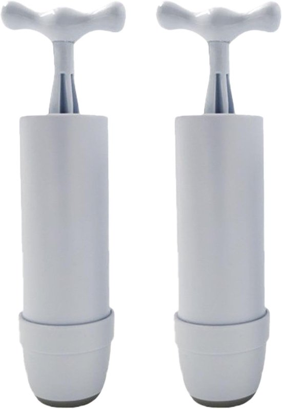 luchtpomp - vacuumpomp - luchtcompressor - compressor - 2 stuks - vacuumpompje - vacuum pompje - vakuumpompje - handmatige vacuum pomp - vauumpompje - Handmatige vacuümpomp - Voor vacuümzakken Opbergzakken - Kleding Opbergen - wit van Benson