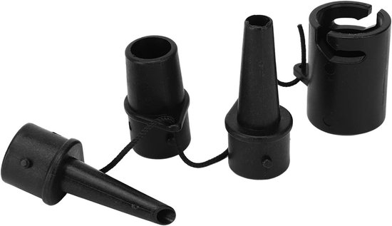 Luchtpompmondstukken - Klepadapter - Opblaasbare objecten - 3 Verschillende Maten - 7.98 x 5.99 x 3 cm - Zwart