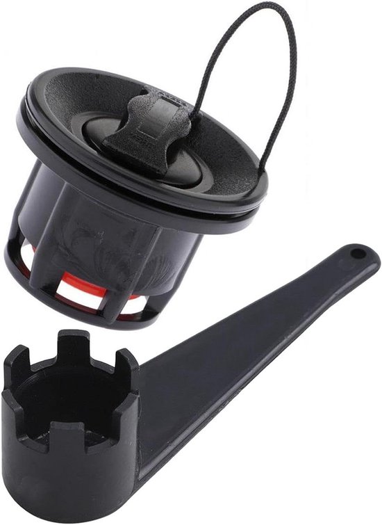 Luchtschroef Voor Boten - Reserveonderdeel Opblaasbaar - Watersport Accessoire - Dubbele Afdichting - Ca. 6.3 x 3.9 cm - Zwart