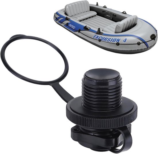 Luchtventiel Vervanging - Opblaasventiel Boot - Water Sporten - Lekvrije Afsluiting - 2 Stuks - Zwart