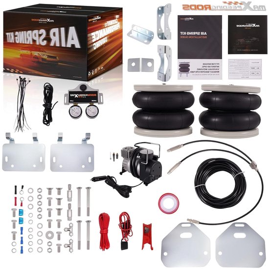 Luchtvering Kit - Ophanging Set - Voertuig Stabiliteit - Hoge Temperatuur Bestendig - 4000 kg Capaciteit - Zwart