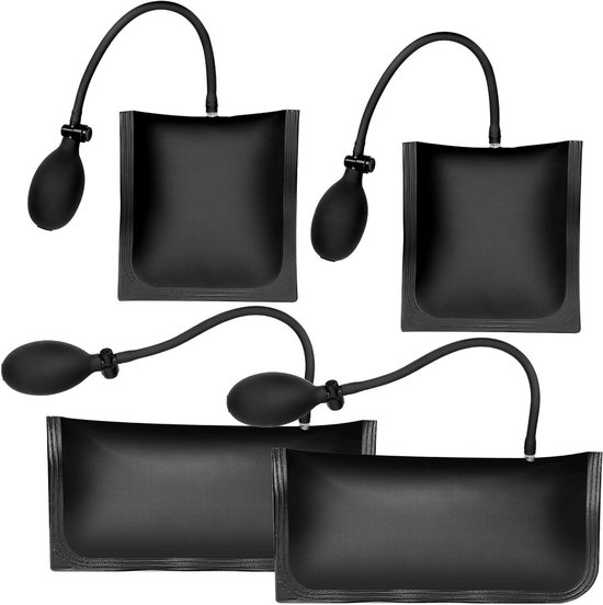 Luchtwig Pompset - Opblaasbare Krik - Precisie Uitlijning - Scheurvast Rubber - 4 Stuks - Zwart