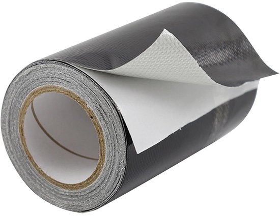 Luifel Reparatietape - Waterdicht Doek - Buiten Repareren - UV- en Hittebescherming - 10 cm x 10m - Zwart van Merkloos