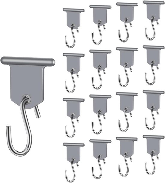 luifelhaken, 16 stuks RV luifel accessoire hangers, camping luifel haak, leidingrail accessoires voor camper, caravan, kerstfeest, kampeertent, binnen- en buitendecoratie