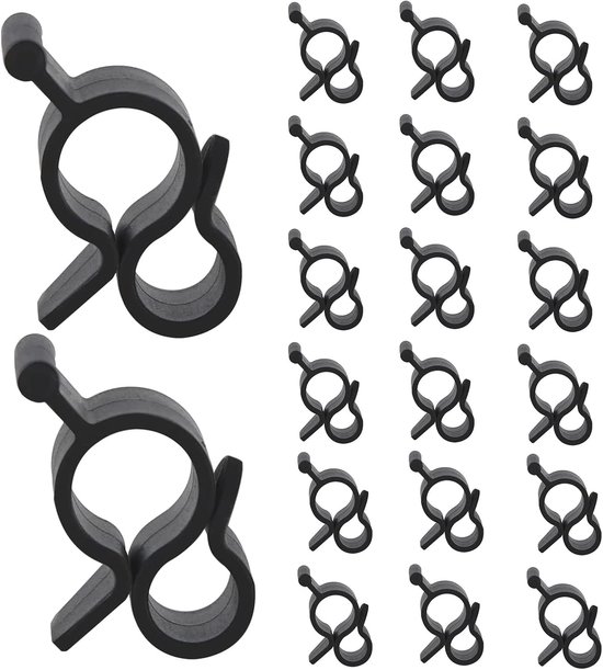 Luifelhaken - 20stuks - RV Luifel Haken - Caravan camperaccessoires - Luifelhangers - Accessoires caravan - Camping Luifel Haken - voor Caravan Kerstfeest Kampeertent Binnen Buitendecoratie - Zwart