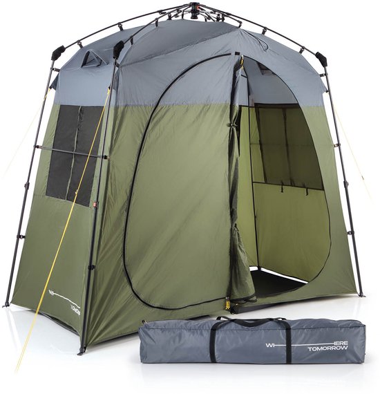 LUMALAND Premium douchetent, toilet tent voor binnen en buiten, mobiele kleedkamer en opbergtent, tent voor dierenfotografie, ideaal voor kamperen, festivals en vissen, waterdicht en windbestendig van Merkloos