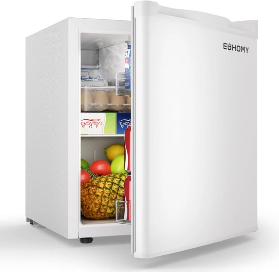 LUMÉ STORE Mini Koelkast - Minibar - Mini Vriezer - 46L - Vriesvak - 7 Standen - Energiezuinig - Stil - Omkeerbare Deur - Wit