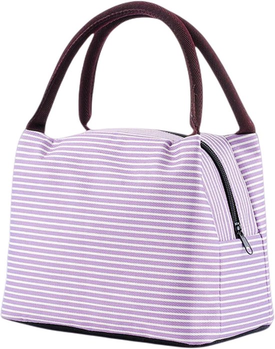 Lunch bag Insulated Dinner Lunch Bag Tote Bag Picnic Travel Breakfast Box School Kids Convenience Food Tote Bag Insulated Bag-Purple