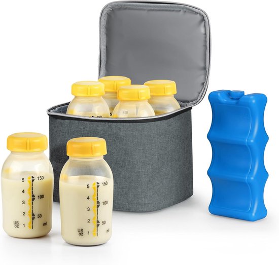 Lunch koeltas met koelelement (380 ml) - Compact veelzijdig - Ideaal voor picknicks reizen kamperen - Moedermelk opslag - Voor 6 babyflessen van Merkloos