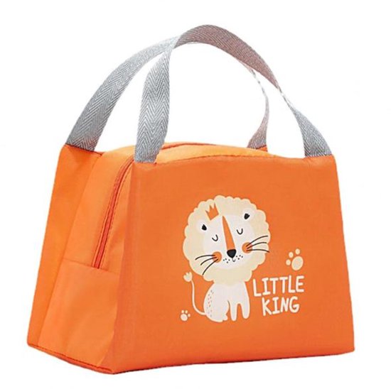 Lunchbag voor Kinderen - Leeuw - Oranje - Little King - Koeltas - Thermo Tas - Lunch Bag - Rits van Merkloos