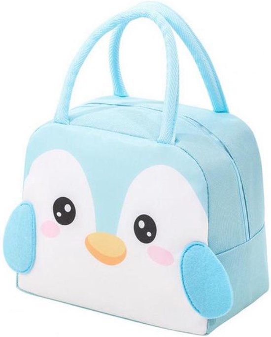 Lunchbag voor Kinderen - Pinguïn - Blauw - Koeltas - Thermo Tas - Lunch Bag - Rits - Jongen - Meisje van Merkloos