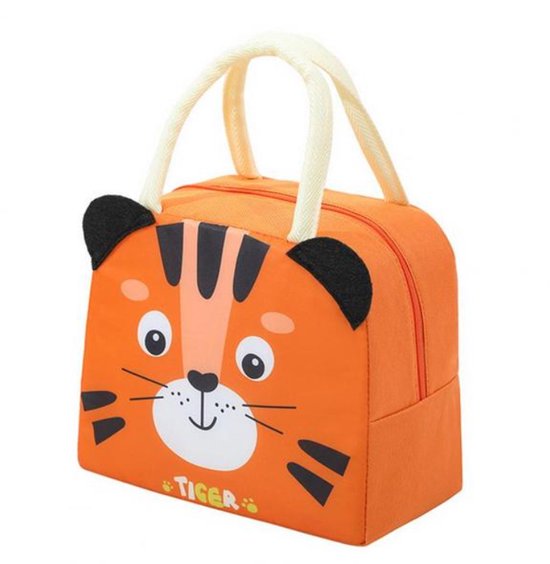 Lunchbag voor Kinderen - Tijger - Oranje - Koeltas - Thermo Tas - Lunch Bag - Rits - Jongen van Ecoscraps