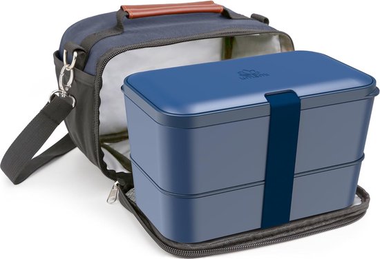 lunchbox volwassenen met lunchtas, 2 sauscontainers als lunchbox salade, snack Bento box, lekvrije lunchbox volwassenen met thermostas, voor kantoor en picknick van AhfuLife