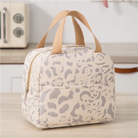 Lunchbox voor dames - heren en volwassenen, geïsoleerde lunchtas voor werk, picknick of reizen, schattig, herbruikbaar, lichtgewicht, duurzaam - Beige van Merkloos