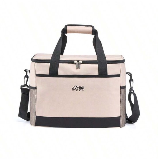 Lunchpakket - 17liter - opvowbare picknicktas - voor eten in dranken - grote thermotas - voor werk, picknicks, camping - Beige van Lifetastic