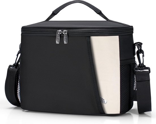 Lunchtas 8,6 liter, geïsoleerde en lekvrije koeltas, thermische lunchtas met verstelbare schouderband, voor werk, school, picknick, zwart van TaoXiang