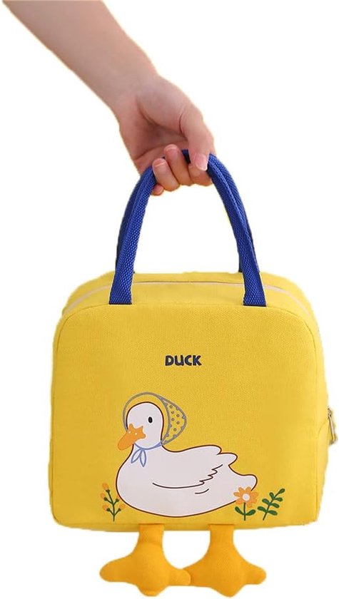 Lunchtas - Geïsoleerde Koeltas met Eend-Design - Duurzame Lunchtas voor Werk, School en Picknick - Met Extra Opbergvak - 3 Uur Warm / 4 Uur Koel van Bobypet
