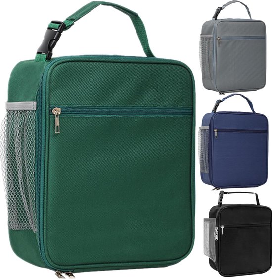Lunchtas - Geïsoleerde Lunchbox - Compacte Koeltas voor Werk en School - Waterdicht en Opvouwbaar - Met Verstelbare Schouderband - 6.3 Liter - Groen van Bobypet