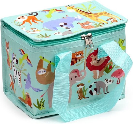 lunchtas kinderen RPET Duurzame Koeltas dierentuin dieren van Merkloos