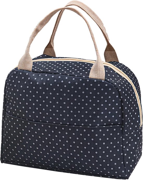 Lunchtas - Kleine Lunchtas - Opvouwbare Isolatietas - Thermotas Met Folievoering - Compact - Handig - Thermische Zak - Koeltas Lunchtas - Voor Onderweg Lunchtas GeïSoleerd - Zwart - Picknick -School - Lunch - Werk van Merkloos