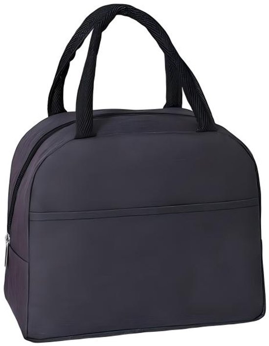Lunchtas - Koeltas - Koeltasje - Thermotas - Draagtas - Picknicktas - Met aluminiumfolie binnenkant en waterafstotende stof, houdt eten warm en koud - Polyester - 23x12,5x19,5 cm - Voor werk, school en picknick - Zwart
