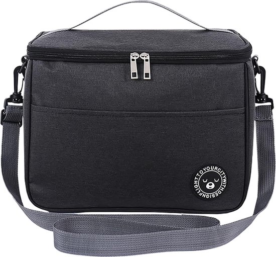 Lunchtas - Koeltassen - Picknicktas - Handvat Riem - Lunch Bag - Oxford-doek - waterdicht - zwart - Geïsoleerde Koeltas - 24*14*17cm van Merkloos
