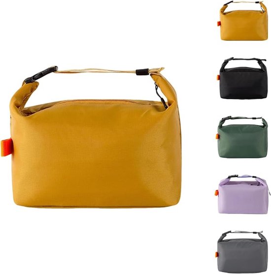 Lunchtas - Thermotas - Picknicktas - met verstelbare schouderriem - Isolatie - Draagbaar - Waterdicht - geschikt voor werk, school en picknick - geel