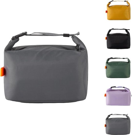 Lunchtas - Thermotas - Picknicktas - met verstelbare schouderriem - Isolatie - Draagbaar - Waterdicht - geschikt voor werk, school en picknick - grijs