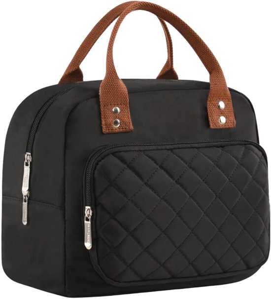 Lunchtas volwassenen-koeltas lunchbox container lunch draagtas- zwart van Merkloos