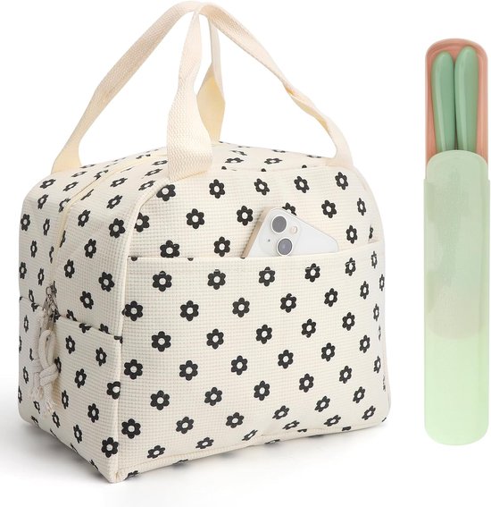 Lunchtas voor dames - 26 x 18 x 21 cm - herbruikbare mini-koeltas - lunchtas voor onderweg - werk - school - picknick van Merkloos