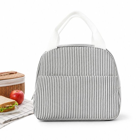 Lunchtas voor Dames en Kinderen - Isolerende Lunchtas voor Warm en Koud Eten - Compacte Handtas voor School en Werk - Schattig en Praktisch - Black