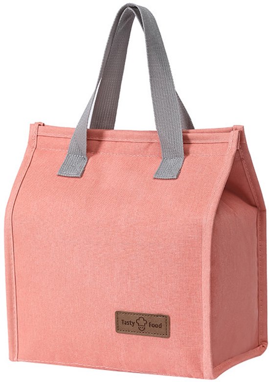 Lunchtas voor heren en dames - Klein - Herbruikbare geïsoleerde lunchtas, geïsoleerde lunchtas, opvouwbare lunchtas voor werk, school, picknicks en reizen - Roze van BALORAY