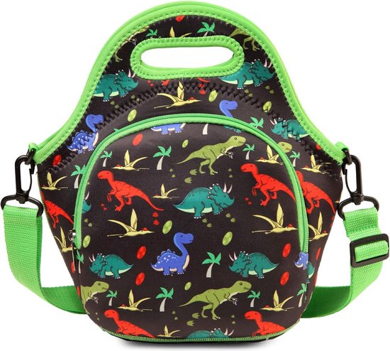 Lunchtas voor kinderen, geïsoleerde lunchtas, schattig, licht neopreen, picknicktas voor school, picknick, lunch, reizen (groene dinosaurus) van Hey Duggee