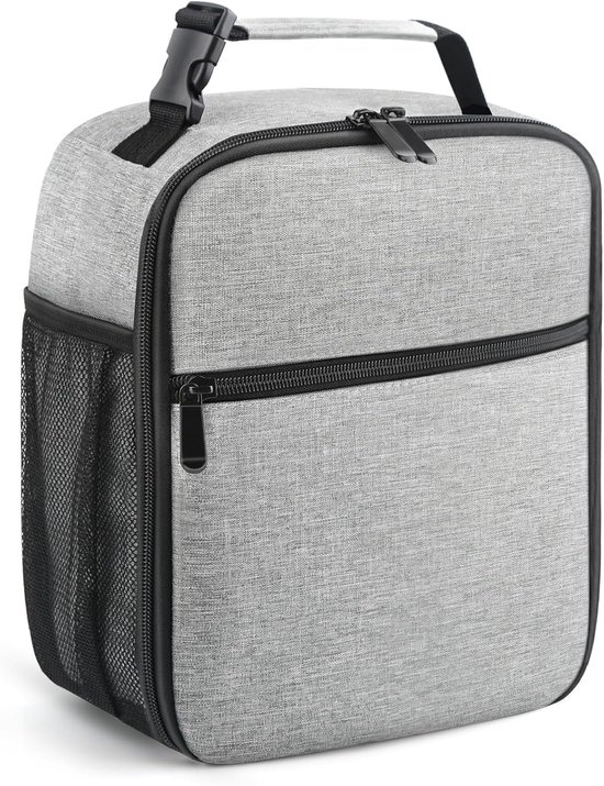 Lunchtas voor mannen/vrouwen, herbruikbare lunchbox voor volwassenen, kleine geïsoleerde lunchbox, lunchtas voor kantoor, werk, picknick - grijs van Merkloos