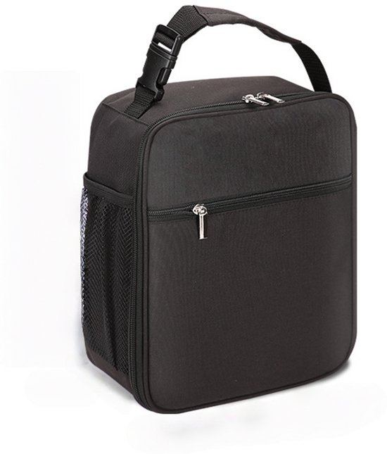 Lunchtas voor mannen/vrouwen, herbruikbare lunchbox voor volwassenen, kleine geïsoleerde lunchbox, lunchtas voor kantoor, werk, picknick - zwart van Merkloos