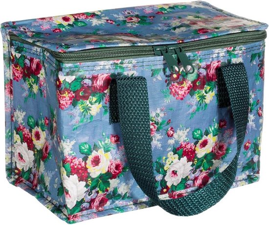 Lunchtasje / Koeltasje Delphine Blue / Bloemen van Petit Monkey