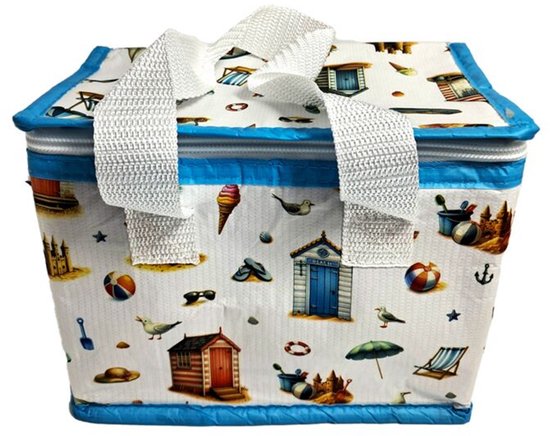 Lunchtas/Koeltasje - Kust Strand Coastal - RPET - Duurzaam - 17x20x13cm van Merkloos