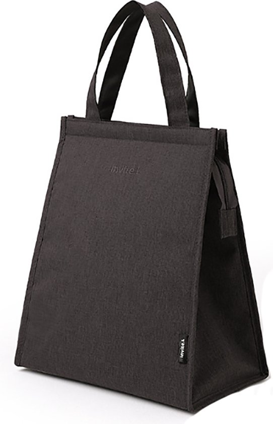 Lunchtassen - lunchtas zwart - geïsoleerde Lunchbag - school - werk - met handvaten - 3 liter - BPA-vrij - waterdicht van Merkloos