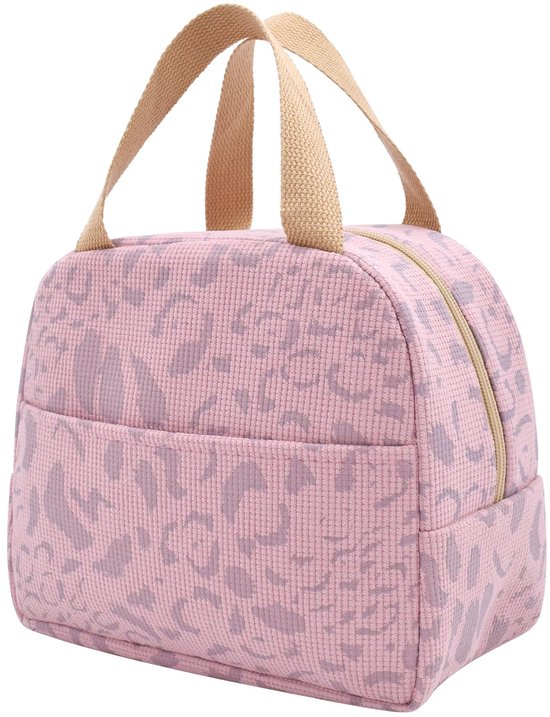 Lunchtassen voor kinderen - lunchtas lunchtas herbruikbaar - Lunchtassen - Lunchtassen voor dames en heren - 6 l mini koeltas - kleine geïsoleerde picknicktas - voor werk - school - picknick - reizen (roze) van Perfewoo