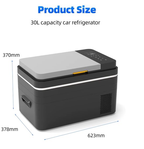 Lunekiss Autokoelkast 30L 12V/24V DC – Koelen & Vriezen -20 tot +20°C – Stil – Batterijbeveiliging – 62x37x38 cm van Merkloos