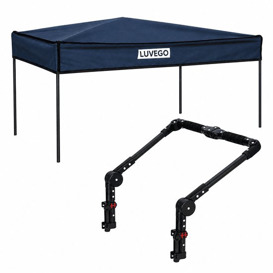 Luvego Bolderkar Dak En Duwstang | Beschermend Dak | Duwstang | Bolderkar Accessoires | Voor Luvego Bolderkar | Strand, Camping & Festival