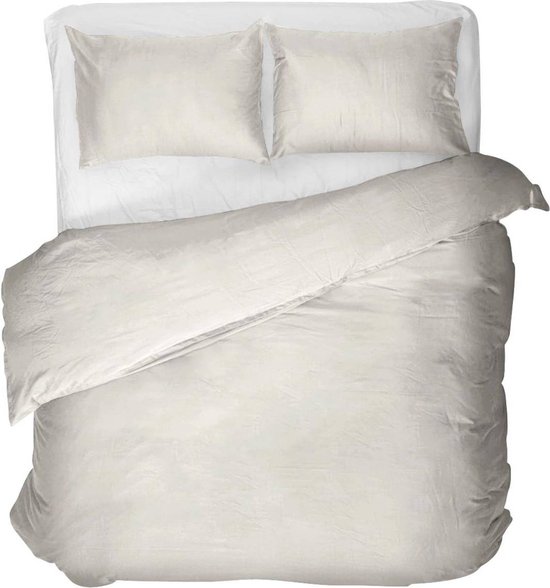 Luxe Egyptische Katoenen Dekbedovertrek Crème Tweepersoons 200x200/220 cm - Zeer Hoogwaardige Kwaliteit - Super Zacht van Merkloos