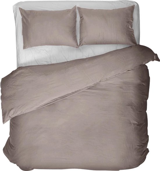 Luxe Egyptische Katoenen Dekbedovertrek Taupe Lits-Jumeaux 240x200/220 cm - Zeer Hoogwaardige Kwaliteit - Super Zacht van Merkloos