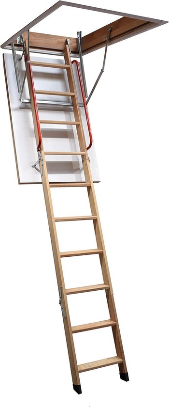 Luxe Houten Zoldertrap | Inklapbare Vlizotrap met Dubbele Leuningen en Geïsoleerd Luik | Geschikt voor Plafondhoogtes tot 2,8 m (1100 x 700mm) van Luxe.