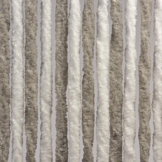 Luxe Kattenstaart Vliegengordijn - 100 x 220cm - Wit/Grijs Gestreept