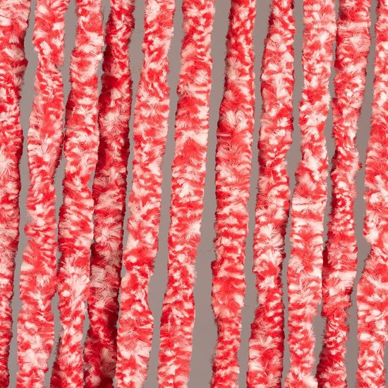 Luxe Kattenstaart Vliegengordijn - 100 x 220cm - Wit/Rood Mix