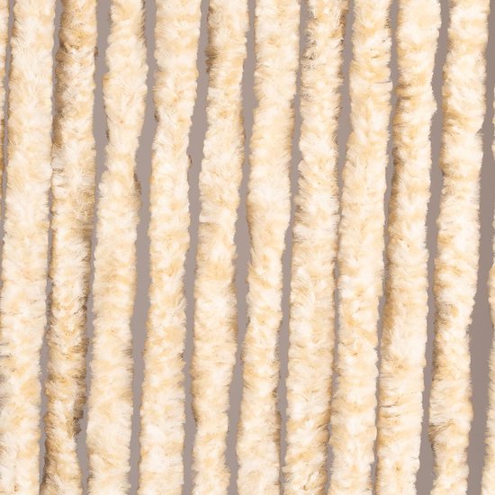 Luxe Kattenstaart Vliegengordijn - 90 x 220cm - Wit/Beige Mix van Luxe.