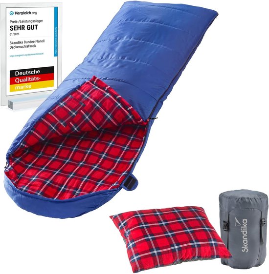 Luxe Koppelbare Dubbele Slaapzak voor 3 Seizoenen - Flanel en Katoen, Tot -20 °C, 220 x 160 cm van Merkloos